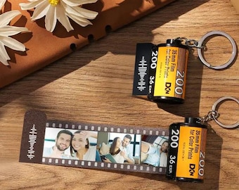 Custom Film Roll Keychain - Camera Film Roll Keychain Gift - Personalized film roll - Photos film roll - Couples or Fathers Day Gift!
