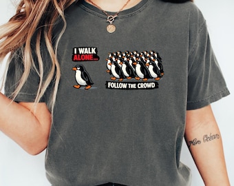 Comfort Colors But Why Penguin Graphic Tee,Funny Nihilist Hiking Shirt for Adventurer, But Why , Nihilist Penguin, Retro shirt,penguin shirt