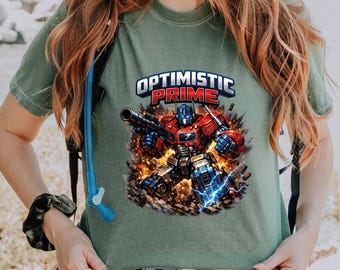 Comfort Colors Optimistic Prime T-Shirt, Transformers Graphic Tee,Optimist shirt,Transformers shirt, Optimus Prime shirt
