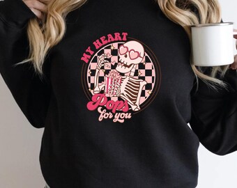 Anti-Valentine Skeleton Popcorn Sweatshirt: Single Season Shirt
