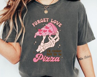 Comfort Colors Pizza Skeleton T-Shirt, Anti-Valentine's Day Graphic Tee, Anti Valentine Club ,Skeleton Tshirt ,Valentines Day,Anti Valentine