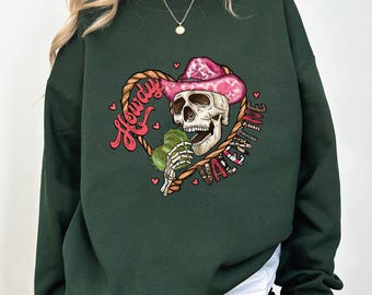 Anti-Valentine's Day Sweatshirt: Skeleton Cowboy, Cactus Graphic, Anti Valentines Day, Skeleton Tshirt