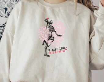Anti Valentine Club Skeleton Sweatshirt: Valentines Day Single Season Shirt , skeleton sweat