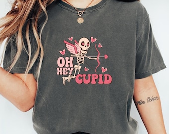Comfort Colors Anti-Valentine Skeleton Cupid T-Shirt, Anti Valentine Day Tee, Anti Valentine Tshirt, Skeleton Shirt