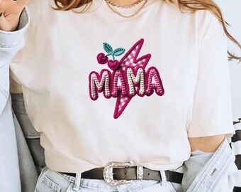 Comfort Colors Mama Love T-Shirt, Faux Yarn Valentine's Day Tee,Valentines Day Tee, Love Shirt,Love Day, Valentines Day