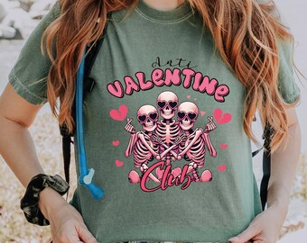 Comfort Colors Anti-Valentine Club Tshirt, Skeleton Tshirt, Anti Valentine Club, Anti Valentines Day , Valentine Tshirt,Anti Valentine Shirt
