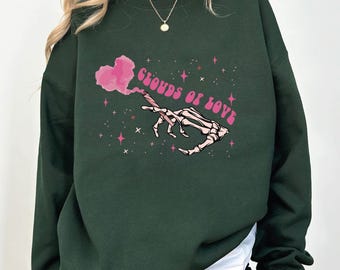 Anti-Valentine's Day Sweatshirt: Skeleton Hand Graphic