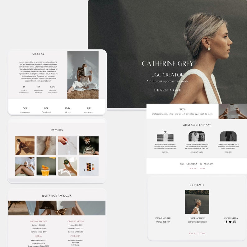 UGC Portfolio Template, Ugc Starter Kit, Ugc Website, Ugc Web, Ugc Website Template, Ugc Creator Portfolio, Ugc Media Kit Canva