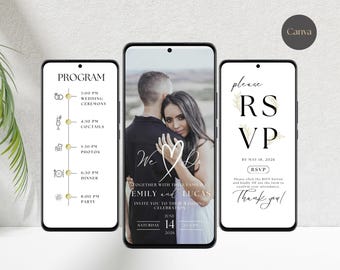 Elegant Wedding Invitation Template: Minimalist Luxe Design (Digital Download)