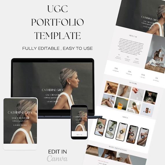 UGC Portfolio Template Canva, Neutral Ugc Starter Kit, Ugc Website Template, Ugc Creator Portfolio, Ugc Media Kit, Minimalist Ugc Portfolio