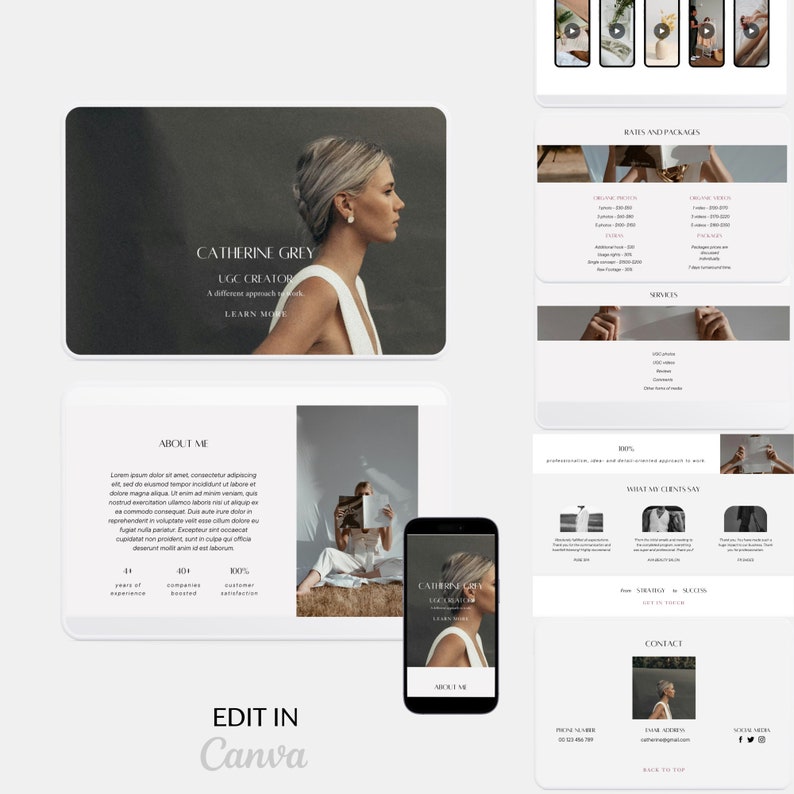 UGC Portfolio Template, Ugc Starter Kit, Ugc Website, Ugc Web, Ugc Website Template, Ugc Creator Portfolio, Ugc Media Kit Canva