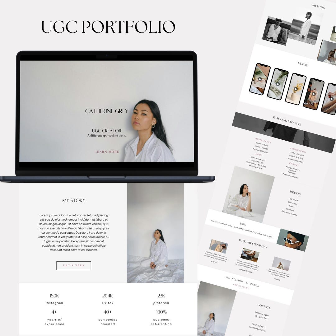 UGC Portfolio Template, Ugc Website Template, Ugc Canva Template, Ugc ...
