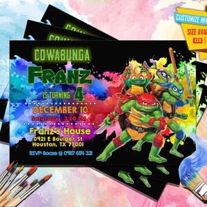 Ninja Turtles Birthday Invitation - D3