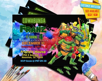 Ninja Turtles Birthday Invitation - D3