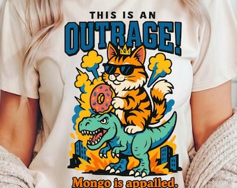 Shirt This Is An Outrage, shirt Dungeon Crawler Carl Book Stamps, nieuwe prestatie ronde hals, Ride or Roar, Princess Donut en Mongo
