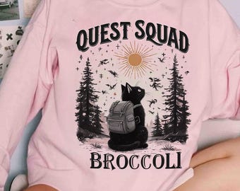 Broccoli The Cat Sweatshirt, Quest Squad Broccoli Shirt, Onyx Storm Fan, Broccoli the Fierce Tee, Fourth Wing Hoodie, Dragon Rider Gift