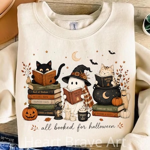 Allt bokat för Halloween-tröja, läskig bokälskare-tröja, söt spökläsare Halloween-boktröja, boklig Halloween-tröja