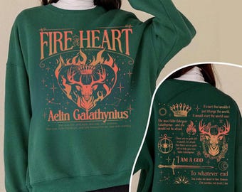 Camiseta de fan de Corazón de Fuego TOG, camiseta de Aelin Galathynius Corazón de Fuego, Kingsflame Los Trece, camiseta "Al Final", regalo literario, ropa de fantasía