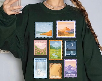 Velaris Night Court Inspired T-Shirt, ACOTAR Prythian Stamp Sweater, Velaris Night Court, SJM Books Stamp Hoodie, ACOTAR Tog Crescent City