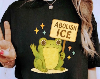 Maglietta "Frog Abolish Ice", Maglietta "ICE Out Of Los Angeles", Maglietta "Defund Ice", Maglietta per i diritti umani, Regalo a favore degli immigrati, Felpa anti-deportazione