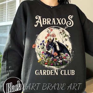 T-shirt med blomma i glastronen, Abraxos Flower Garden Club-tröja, T-shirt med glastronen, Fantasy Reader-t-shirt, SJM-merchandise, läsarpresent