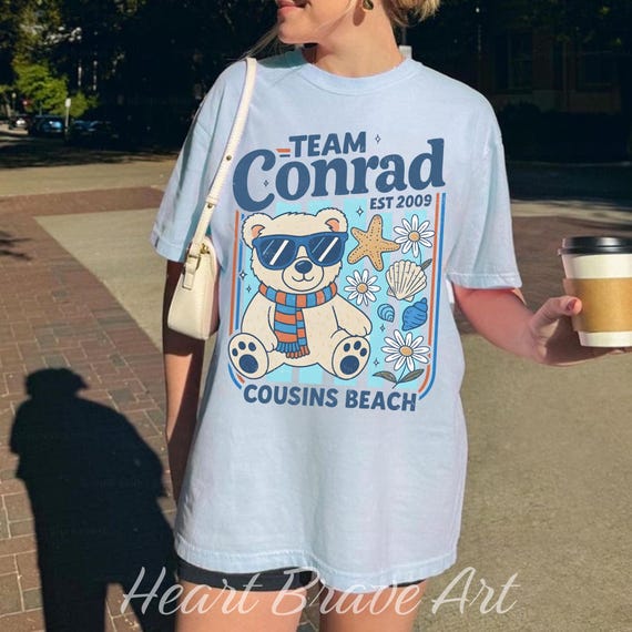 Team Conrad Junior Mint Bear Shirt, Cousins Beach Shirt, Summer Beach Tee, Summer I Turned Pretty Cousins, Team Conrad Shirt, TSITP  Movie