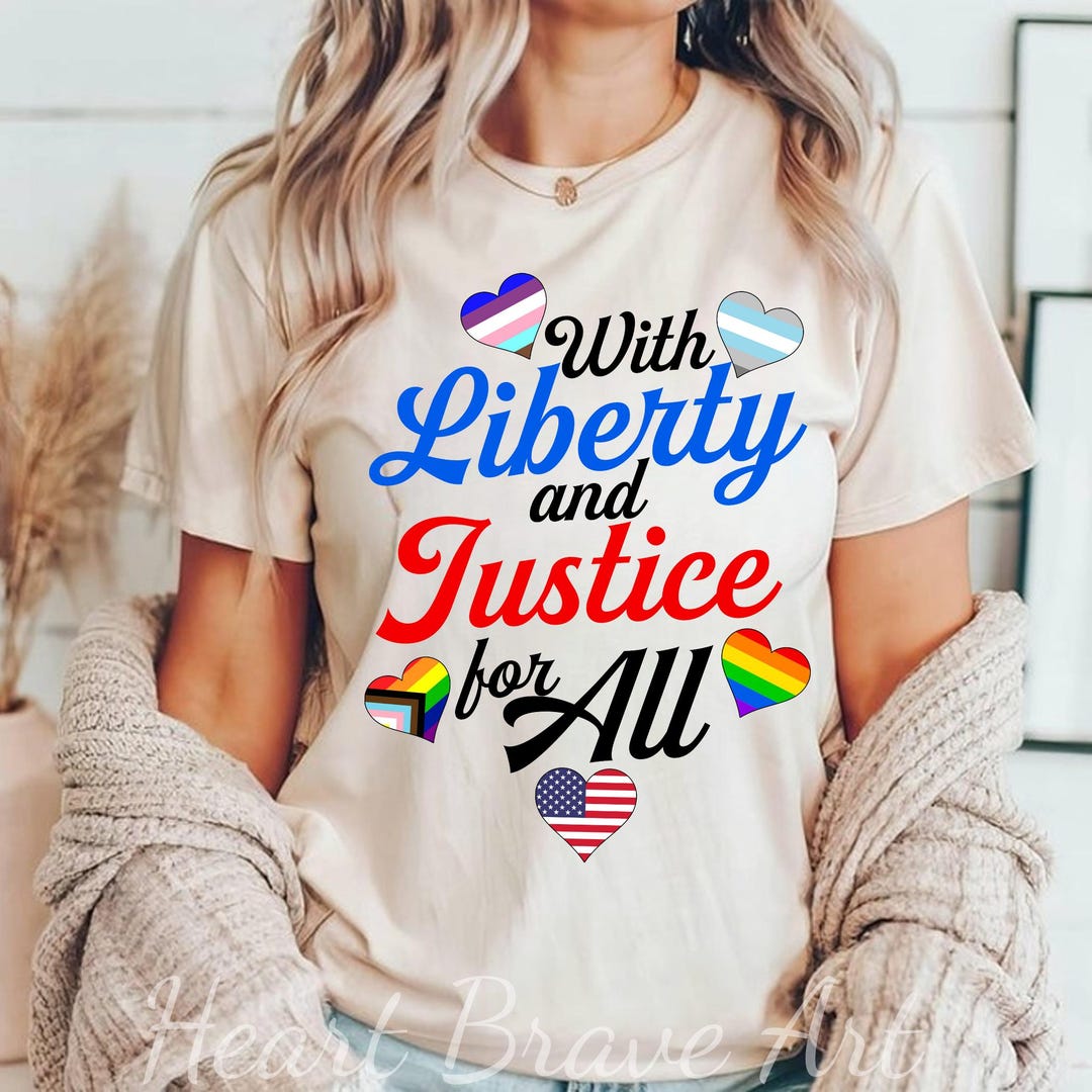 Write For Rights Merch With Liberty and Justice for All Shirt, Human Rights Shirt, LGBT Tee ...