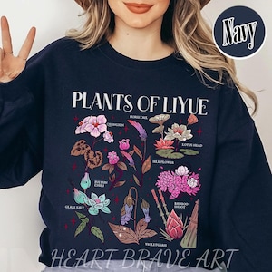 Floral Game Lover ronde hals, Wildflower Genshin-shirt, Plants of Liyue-shirt, Qingxin-shirt, Zhongli-shirt, anime-shirt, Hu Tao-shirt