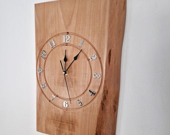 Live Edge Natural Real BEECH Wall CLOCK