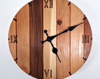 Wall CLOCK Natural real CEDAR Wood