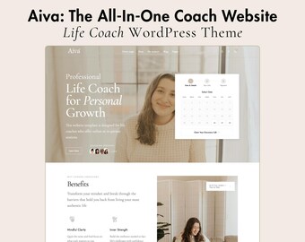 Life Coach Website Template WordPress Theme with Online Scheduling, Booking Calendar, Payment Integration