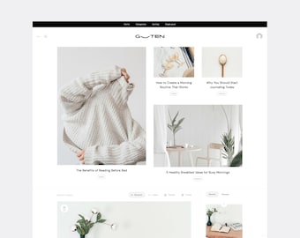 Minimalist WordPress Blog Theme, Marketing Templates, Stylish WP Website Builder (Digital Product)