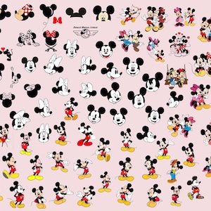 350 Mickey & Minnie Mouse Bundle | SVG, PNG, DXF Files for Cricut and Silhouette | 350 designs Disney Clipart , 20 Designs Canva Templates.