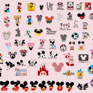 350 Mickey & Minnie Mouse Bundle | SVG, PNG, DXF Files for Cricut and Silhouette | 350 designs Disney Clipart , 20 Designs Canva Templates.