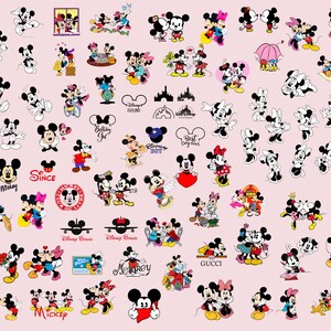 350 Mickey & Minnie Mouse Bundle | SVG, PNG, DXF Files for Cricut and Silhouette | 350 designs Disney Clipart , 20 Designs Canva Templates.