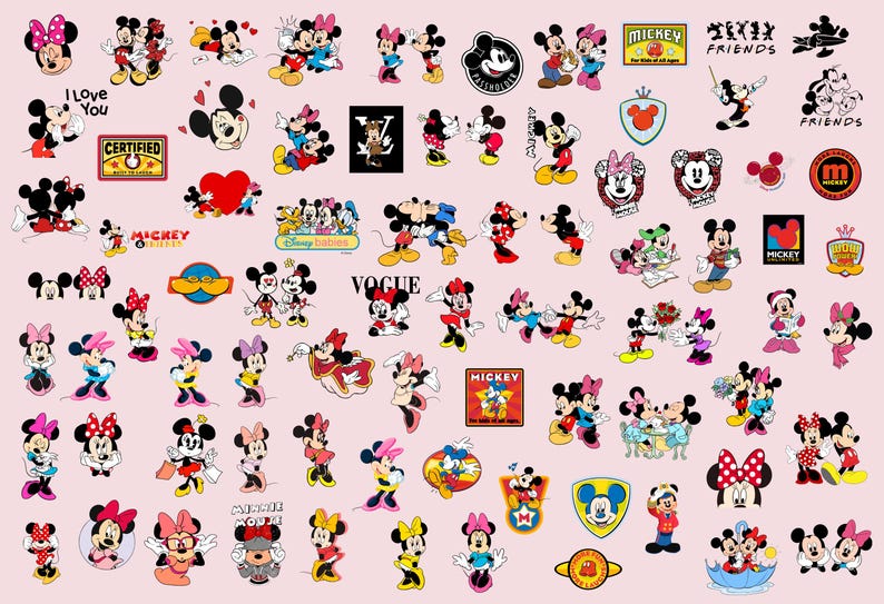 350 Mickey & Minnie Mouse Bundle | SVG, PNG, DXF Files for Cricut and Silhouette | 350 designs Disney Clipart , 20 Designs Canva Templates.