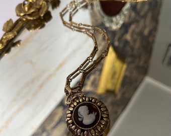 cameo necklace locket, signature by Sarah
