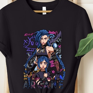 Vi Arcane T-Shirt Unisex Vintage Streetwear League of Legends Shirt Anime Apparel fanmerch lol Merchandise League of Legends Fan gift