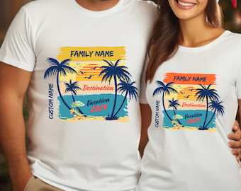 Custom Vacation Shirts, Personalized Family Vacation 2025 Shirt,2025 Family Vacation Tee, Family Trip Tee,Funny Vacation Shirts, Summer 2025