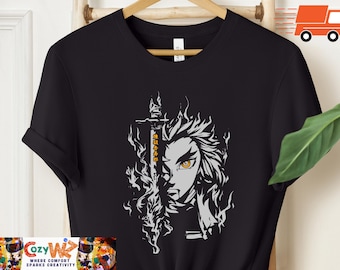 Rengoku Shirt, Set Your Heart Ablaze Shirt, Demon Slayer Shirt, Gift For Him, Gift For Her, Unisex Shirt, Anime Gifts, Anime Graphic Tees