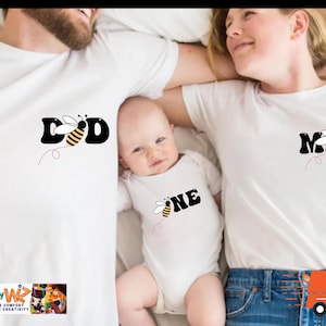Bee First Birthday Family Matching Shirts, 1st Bumble Bee Birthday Tee, Queen Bee Day, Hap Bee Theme Birthday, One Bee Birthday Outfit