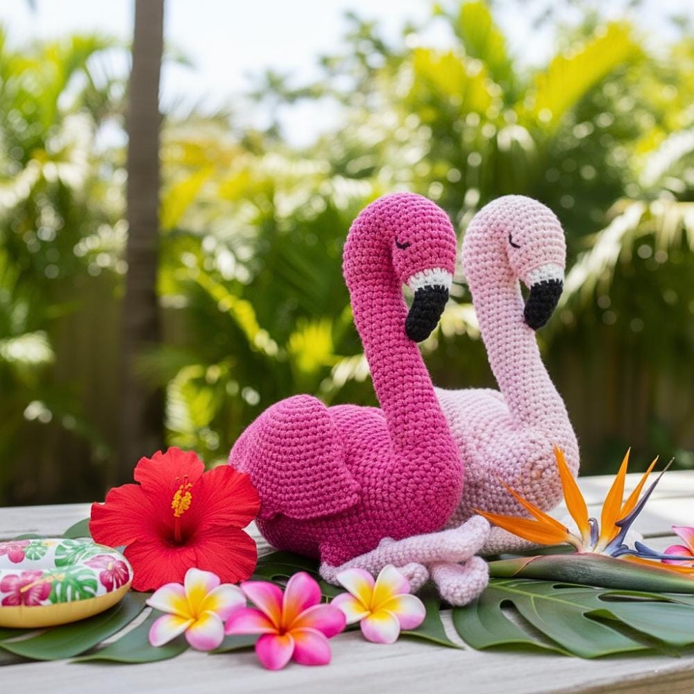Tropical Flamingo Bird Stuffed Animal Pattern