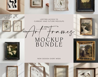Mega Bundle Frame MockUps | Modern Frames Mock Up | Frame Art Print Mockup Template | PSD JPG Digital Download