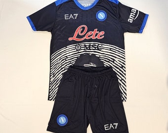 Napoli 2023 Kinder Heim Trikot Set Maradona 10 Home Youth Maglia per bambini W-Shorts BAMBINI