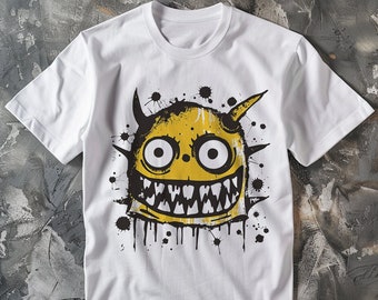 Geel Monster T-shirt Hoge kwaliteit Unisex zwaar katoenen T-shirt