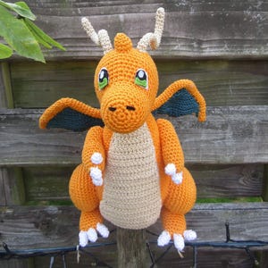 Crocheted sky dragon  - dragonite inspired - crocheted dragon