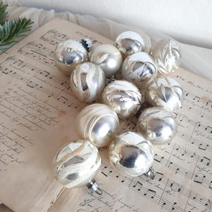 Lot De Boules De Noël Anciennes En Verre – Diverses (occasion)
