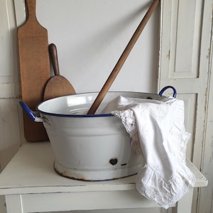 Vintage Enamel Wash Tub - Etsy