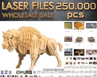 250.000 Laser cut files + Bison laser cut file, laser cut vector, vector model, laser cut, laser cut files, dxf files for laser, cnc