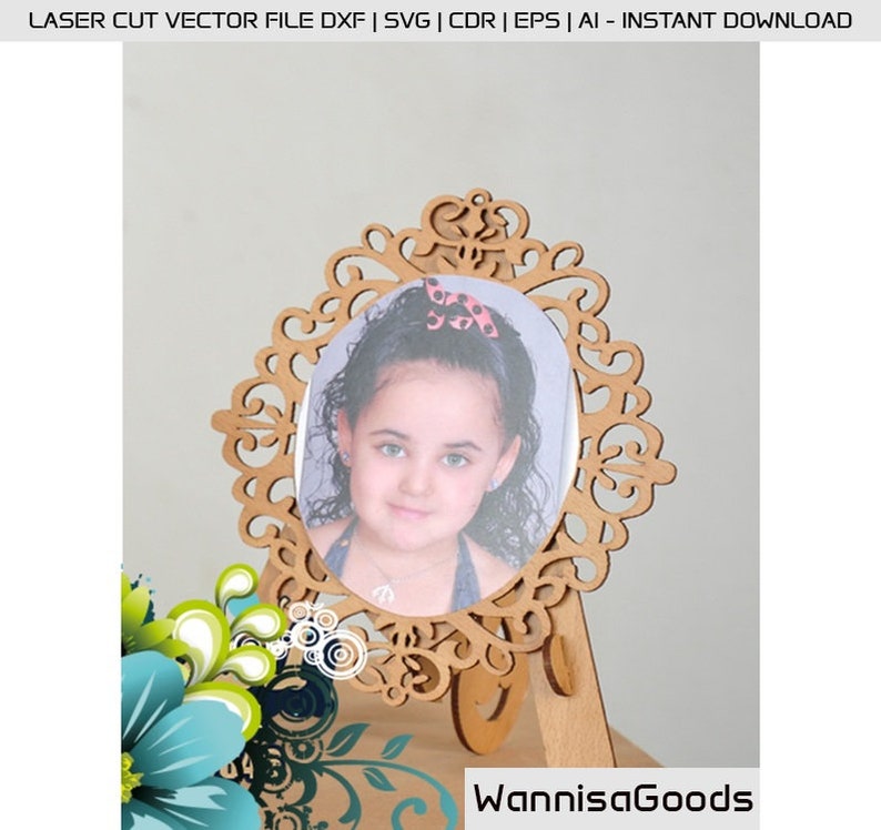 Laser Cut File Decorative Photo Frame With Stand Cnc Wood Photo Frames ...